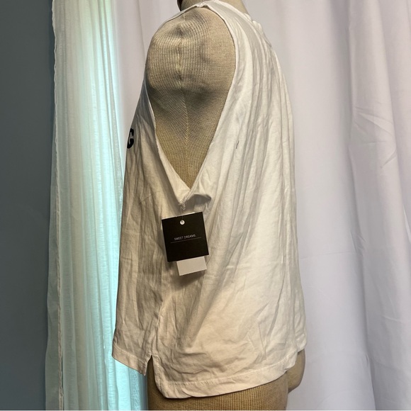 I Love Glamping Pijama Top White Sleeveless Cotton Size L Measurements On Pics - Picture 4 of 8